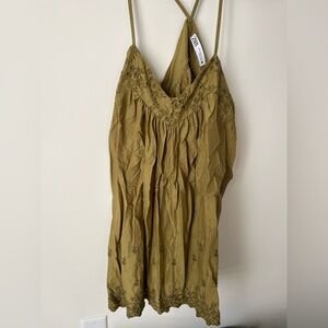 Zara Olive Green floral mini Dress